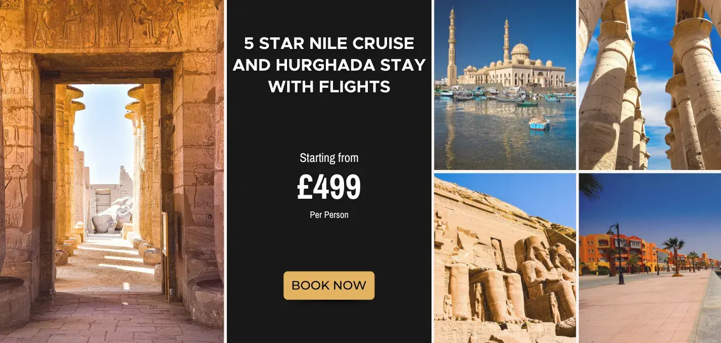 5 Star Nile Cruise and Hurghada Stay W/Flights
