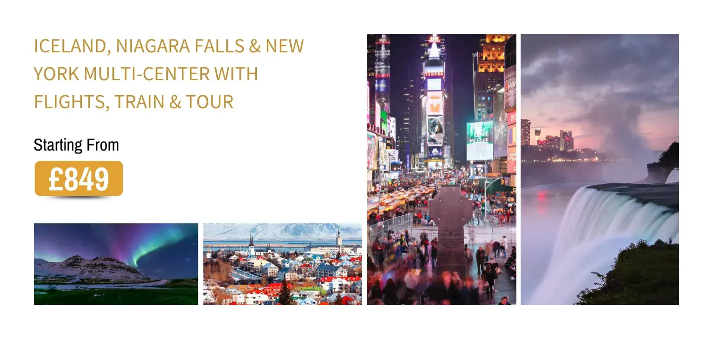 Iceland, Niagara Falls and New York Multi-Center W/Flights, Train and Tour