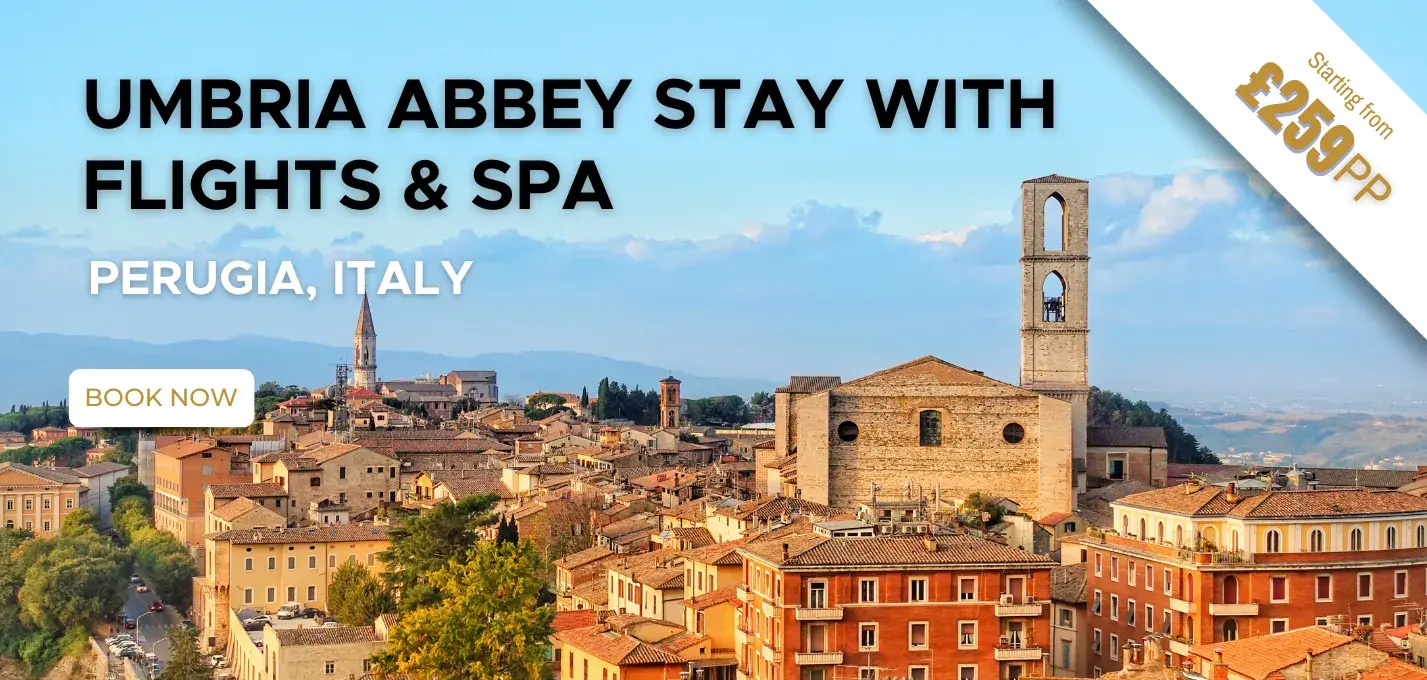 Umbria Abbey Stay W/Flights and Spa