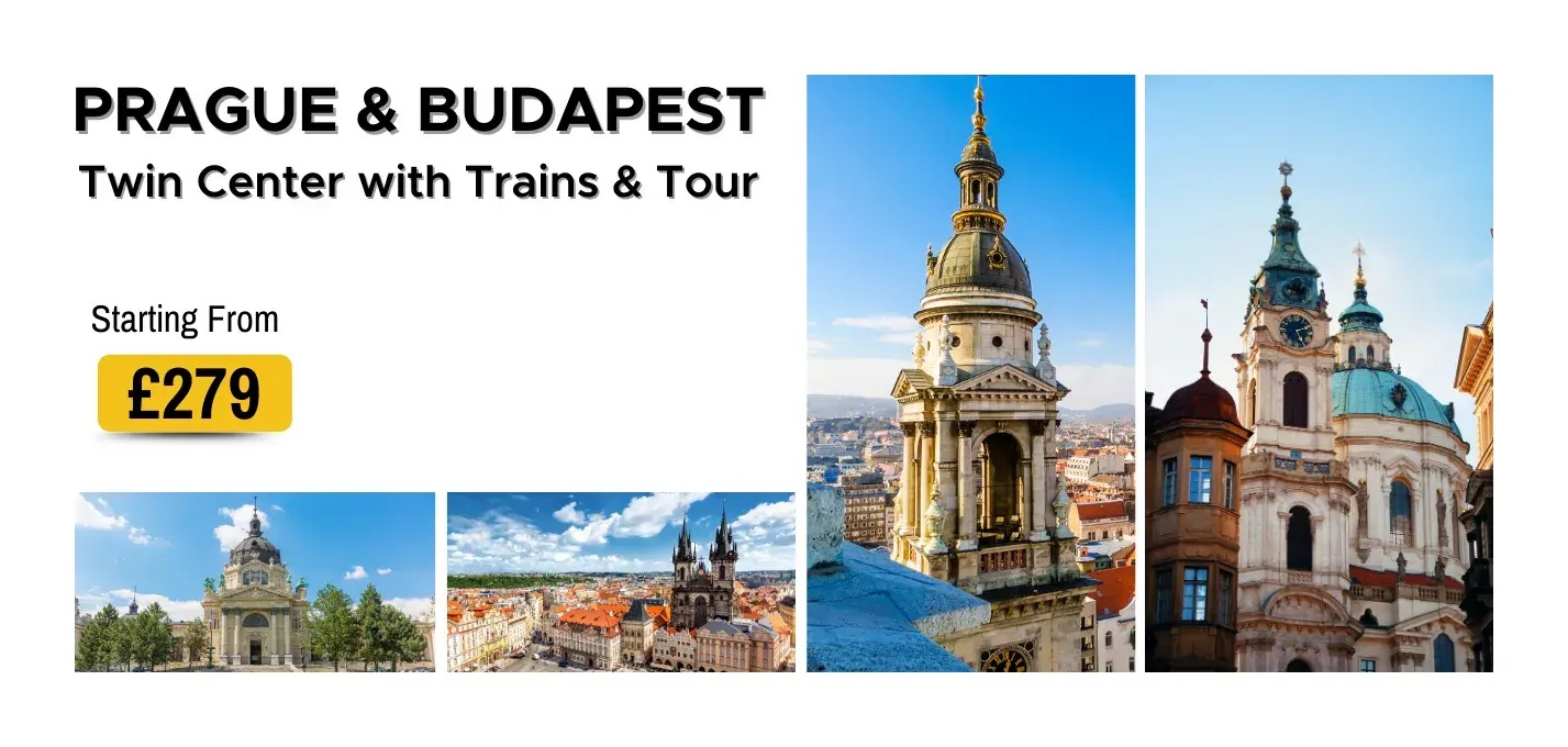 Prague & Budapest Twin Center W/Flts, breakfast, train and tours