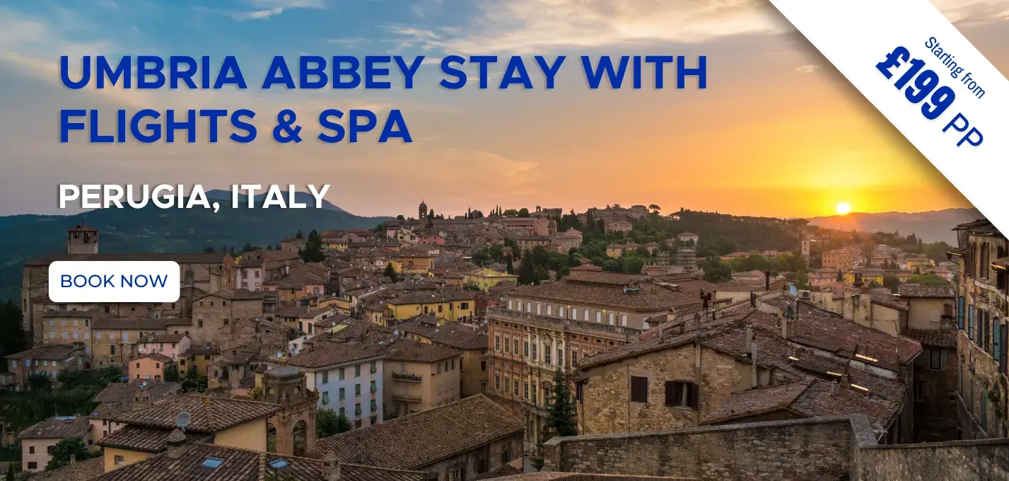 Umbria Abbey Stay W/Flights and Spa