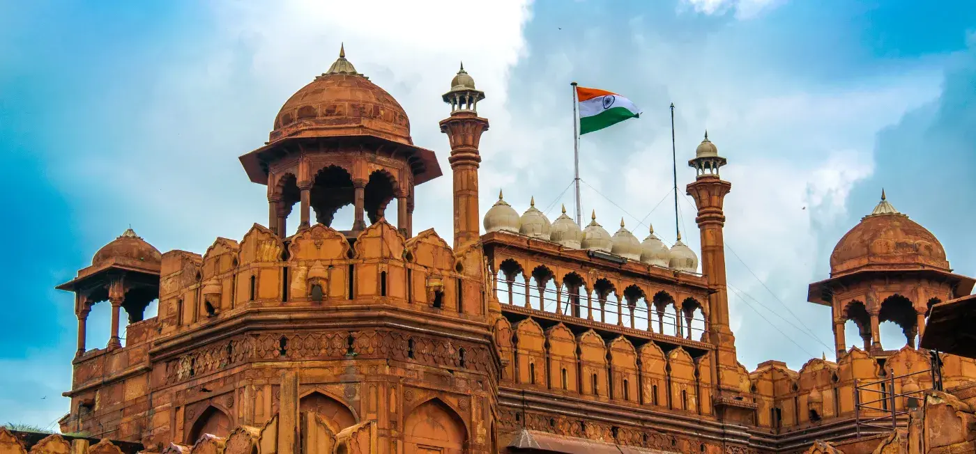 Red Fort view of New Delhi, India